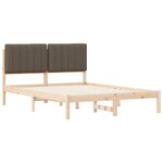 vidaXL Cadre de lit avec tête de lit rembourrée Taupe 140 x 200 cm