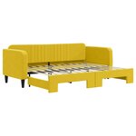vidaXL Lit de jour avec lit gigogne jaune 80x200 cm velours