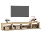vidaXL Meuble TV avec lumières LED Chêne sonoma 240x35x40 cm