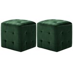 vidaXL 2 Pièces Tables de chevet Vert 30x30x30 cm Tissu velours