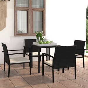Vidaxl ensemble de salle à manger de jardin 5 pièces résine tressée noir
