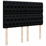 VidaXL Cadre de lit ottoman avec matelas noir 140x190 cm tissu