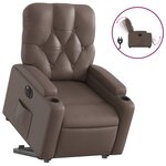 vidaXL Fauteuil inclinable électrique marron similicuir