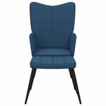 vidaXL Chaise de relaxation avec tabouret Bleu Tissu