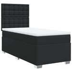 vidaXL Sommier à lattes de lit avec matelas Noir 100x200 cm Similicuir