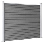 vidaXL Ensemble de panneau de clôture WPC 699x146 cm Gris
