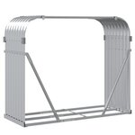 vidaXL Porte-bûches argenté 120x45x100 cm acier galvanisé