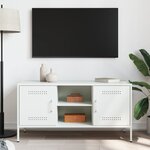 vidaXL Meuble TV blanc 100 5x39x50 5 cm acier