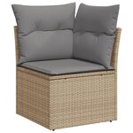 vidaXL Salon de jardin avec coussins 7Pièces mélange beige résine tressée