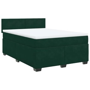 vidaXL Sommier à lattes de lit et matelas Vert foncé 160x200cm Velours