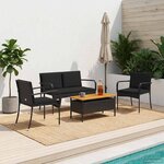 vidaXL Ensemble de jardin avec coussin acier