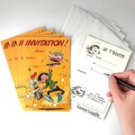 Lot 5 cartes invitation anniversaire gaston lagaffe +5 enveloppes blanches9x14cm