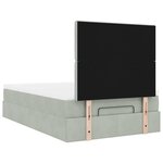 vidaXL Cadre de lit ottoman avec matelas gris clair 120x190 cm velours