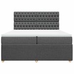vidaXL Sommier à lattes de lit avec matelas Gris foncé 200x200cm Tissu