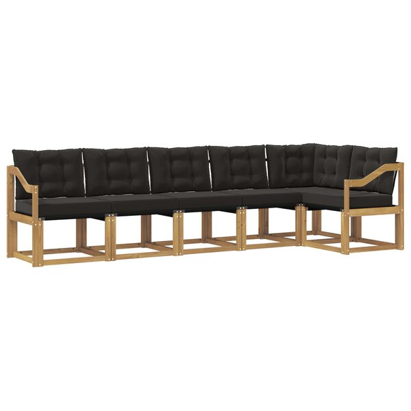vidaXL Ensemble de canapés d'extérieur 6 Pièces Blanc et noir