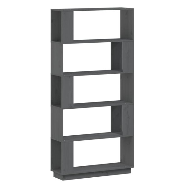 vidaXL Bibliothèque/Séparateur de pièce Gris 80x25x163 5 cm Pin massif