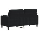 vidaXL Canapé 2 places avec oreillers décoratifs noir 140 cm velours