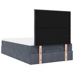 vidaXL Cadre de lit ottoman et matelas gris foncé 120x200 cm velours