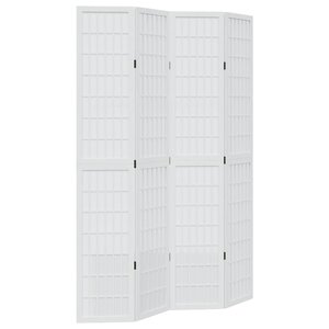vidaXL Cloison de séparation 4 panneaux blanc bois de paulownia massif