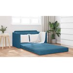 vidaXL Canapé-Lit Bleu 124 x 204 x 61 cm Velours