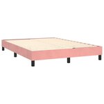 vidaXL Sommier à lattes de lit avec matelas Rose 140x190 cm Velours
