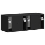 vidaXL Meuble TV mural 2 Pièces Noir 60 x 31 x 29.5 cm Bois d'ingénierie