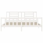 vidaXL Cadre de lit avec tête de lit blanc 200x200 cm bois massif
