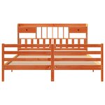 vidaXL Lit bibliothèque sans matelas cire marron 200x200 cm pin massif