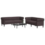 vidaXL Ensemble de canapés 2 Pièces marron foncé tissu