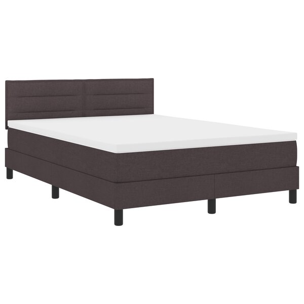 vidaXL Lit à ressorts avec matelas gris foncé 160x200 cm en tissu