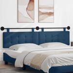 vidaXL Tête de lit suspendue Bleu Tissu
