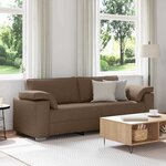 vidaXL Canapé avec coussin Marron 219 x 77 x 82 cm tissu