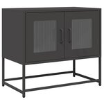 vidaXL Meuble TV noir 68x39x60 5 cm acier laminé à froid