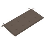 vidaXL Banc de jardin avec coussin taupe 112 cm Bois de teck massif