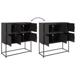 vidaXL Buffet noir 100 5x39x107 cm acier laminé à froid