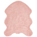 vidaXL Tapis en Peau de Mouton Synthétique Rose 80 x 50 cm Polyester