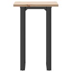 vidaXL Table à manger cadre en O 50x50x75 5cm bois de pin massif acier