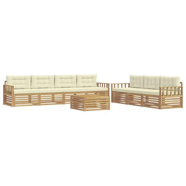 vidaXL Ensemble de canapés d'extérieur 8 pc Blanc et crème Polyester