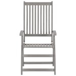 vidaXL Chaises inclinables de jardin lot de 2 Gris Bois solide acacia