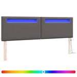 vidaXL Tête de lit LED Gris 180 cm Cuir synthétique