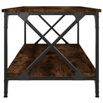 vidaXL Table basse Chêne fumé 100x50x45 cm Bois d'ingénierie et fer