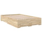 vidaXL Cadre de lit avec tiroir Marron 120 x 190 cm Bois d'ingénierie