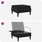 vidaXL Pouf avec Rangement Noir Velours
