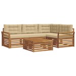 vidaXL Ensemble de canapés d'extérieur 5 pc Naturel et Beige