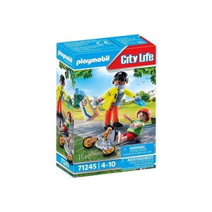 PLAYMOBIL 71245 - City Life Secouriste avec blessé