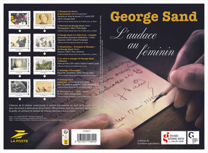 Collector 8 timbres - Georges Sand - L'audace au féminin - Lettre Verte