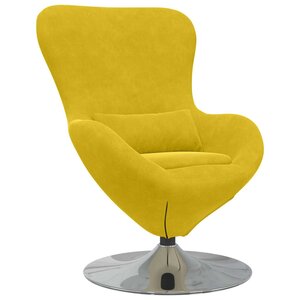 vidaXL Fauteuil œuf Jaune Velours