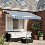vidaXL Toile de rechange pour auvent Bleu et Blanc 350 x 250 cm