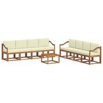 vidaXL Ensemble de canapés d'extérieur 9 Pièces Naturel et Crème