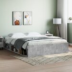 vidaXL Cadre de lit gris béton 140x190 cm